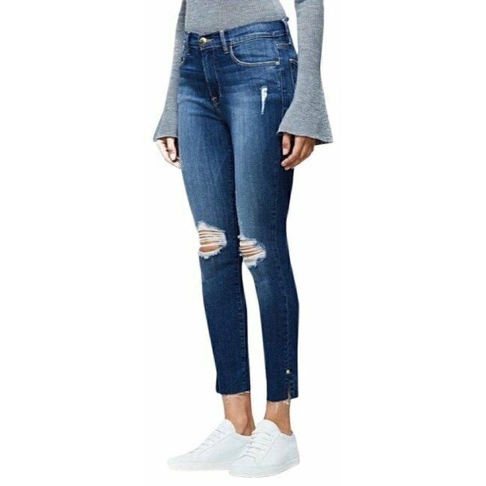 Frame Denim Le High Skinny Walgrove Distress Jeans